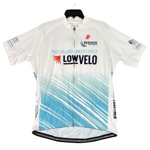 Hincapie Lowvelo Cycling Jersey MUSC Hollings Cancer Center White Teal L Men